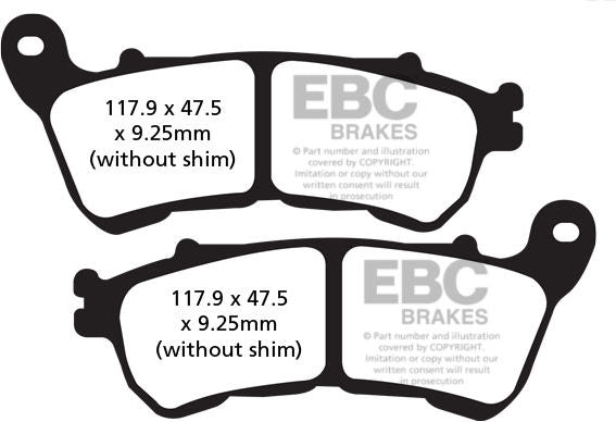 EBC-Brakes British Made Kevlar® Organic FA Series Brake Pads to fit Front Left