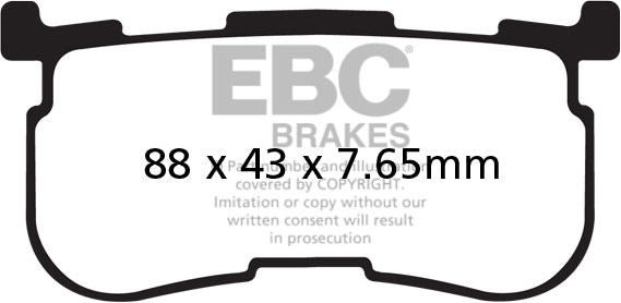 EBC-Brakes British Made Semi-Sintered V-Pads to fit Rear Left