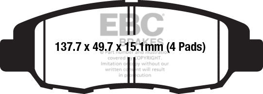 EBC-Brakes Standard Organic Brake Pads to fit Front Left