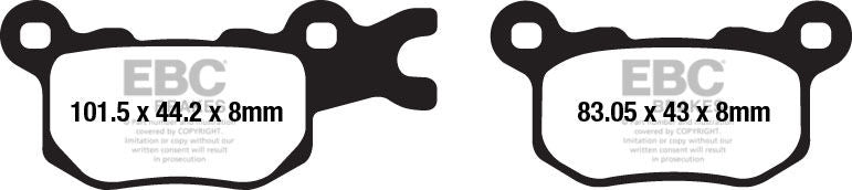 EBC-Brakes Carbon TT Pads for Enduro/MX Bikes to fit Rear Left
