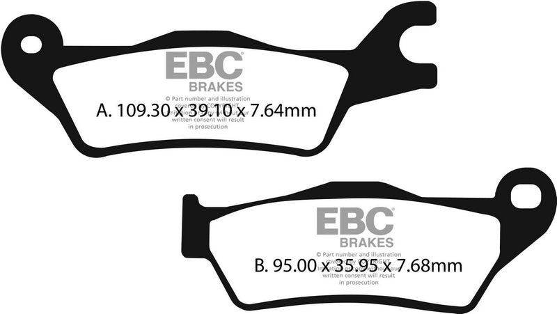 EBC-Brakes British Made Kevlar® Organic FA Series Brake Pads to fit Front Right
