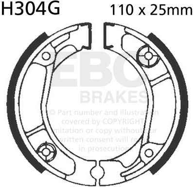 EBC-Brakes Motorcycle Grooved Replacement Brake Shoes to fit Rear Left