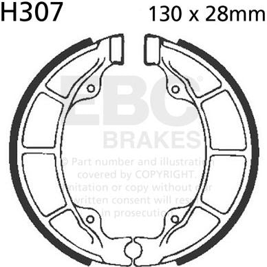 EBC-Brakes Plain Motorcycle Replacement Brake Shoes to fit Rear Left