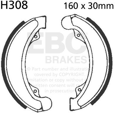 EBC-Brakes Plain Motorcycle Replacement Brake Shoes to fit Front Left