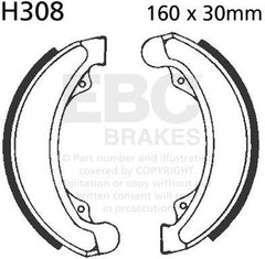 EBC-Brakes Plain Motorcycle Replacement Brake Shoes to fit Front Left