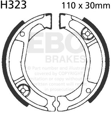 EBC-Brakes Plain Motorcycle Replacement Brake Shoes to fit Rear Right