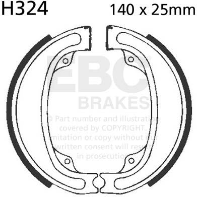 EBC-Brakes Plain Motorcycle Replacement Brake Shoes to fit Front Left
