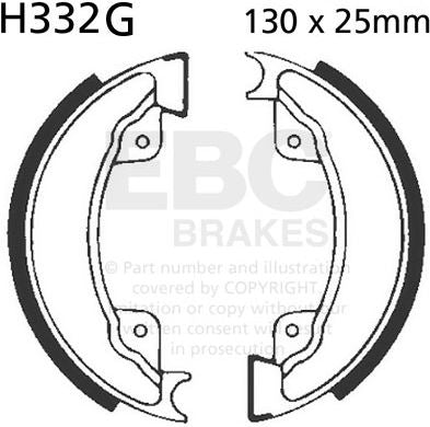 EBC-Brakes Motorcycle Grooved Replacement Brake Shoes to fit Front Left