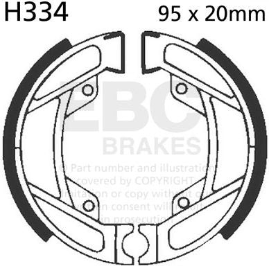 EBC-Brakes Plain Motorcycle Replacement Brake Shoes to fit Rear Left