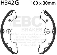 EBC-Brakes Motorcycle Grooved Replacement Brake Shoes to fit Front Left