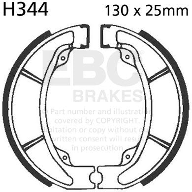 EBC-Brakes Plain Motorcycle Replacement Brake Shoes to fit Rear Left