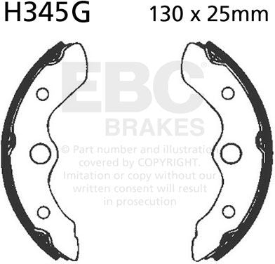 EBC-Brakes Motorcycle Grooved Replacement Brake Shoes to fit Front Left