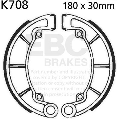 EBC-Brakes Plain Motorcycle Replacement Brake Shoes to fit Rear Left
