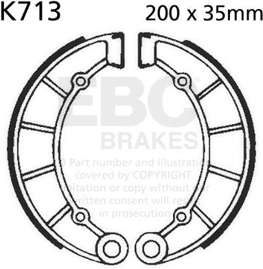 EBC-Brakes Plain Motorcycle Replacement Brake Shoes to fit Rear Right