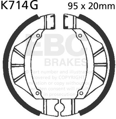 EBC-Brakes Motorcycle Grooved Replacement Brake Shoes to fit Front Left
