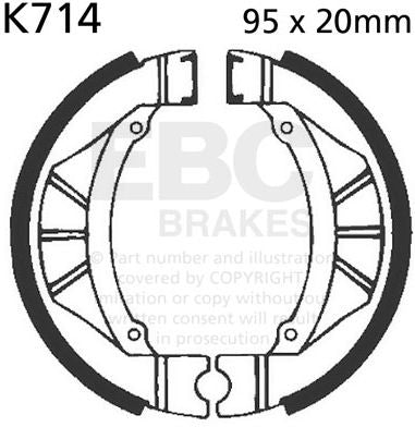 EBC-Brakes Plain Motorcycle Replacement Brake Shoes to fit Front Left