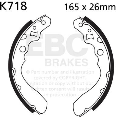 EBC-Brakes Plain Motorcycle Replacement Brake Shoes to fit Front Left