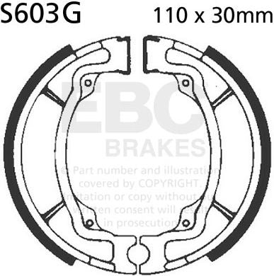 EBC-Brakes Motorcycle Grooved Replacement Brake Shoes to fit Front Left