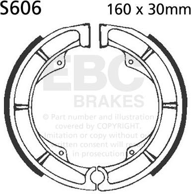 EBC-Brakes Plain Motorcycle Replacement Brake Shoes to fit Rear Right