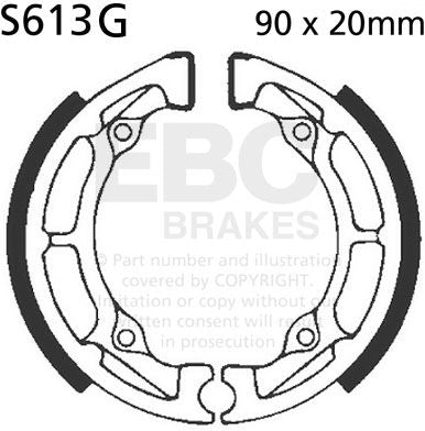 EBC-Brakes Motorcycle Grooved Replacement Brake Shoes to fit Front Left