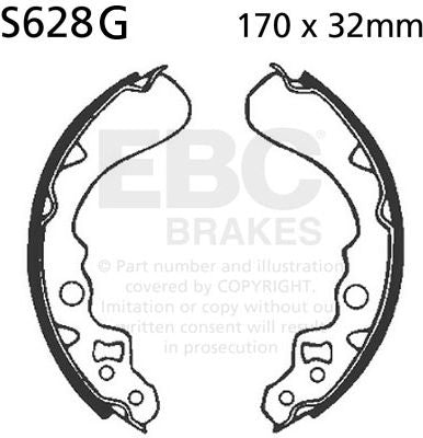 EBC-Brakes Motorcycle Grooved Replacement Brake Shoes to fit Front Left