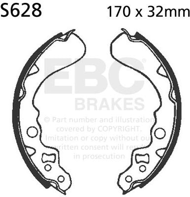 EBC-Brakes Plain Motorcycle Replacement Brake Shoes to fit Front Left