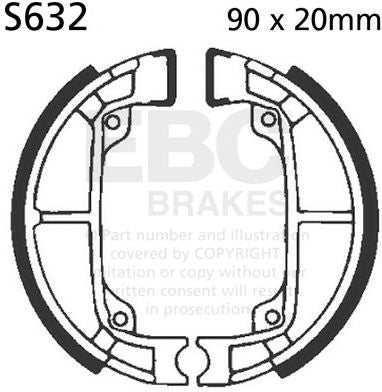 EBC-Brakes Plain Motorcycle Replacement Brake Shoes to fit Front Left