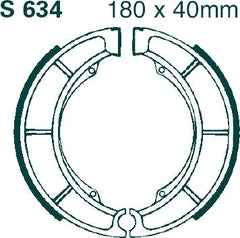 EBC-Brakes Motorcycle Grooved Replacement Brake Shoes to fit Rear Left