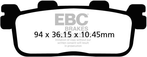 EBC-Brakes SFA Series Scooter Organic Pads to fit Rear Right