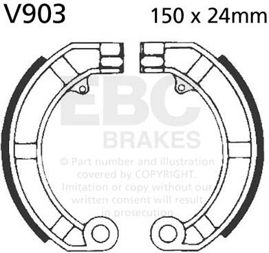 EBC-Brakes Plain Motorcycle Replacement Brake Shoes to fit Rear Left