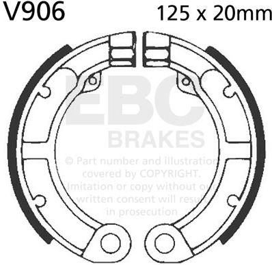 EBC-Brakes Plain Motorcycle Replacement Brake Shoes to fit Rear Left