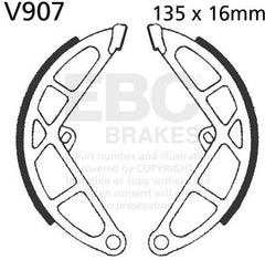 EBC-Brakes Plain Motorcycle Replacement Brake Shoes to fit Rear Left