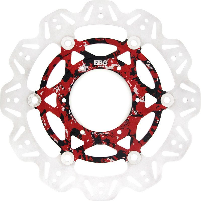 EBC-Brakes Vee-Series Sport Bike Disc (Custom Red and Black Hub) to fit Front Left