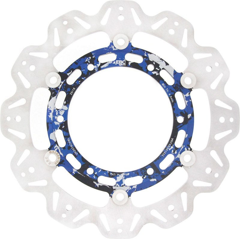 EBC-Brakes Vee-Series Sport Bike Disc (Custom Blue and Black Hub) to fit Front Left