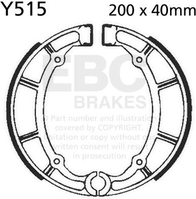 EBC-Brakes Plain Motorcycle Replacement Brake Shoes to fit Rear Left