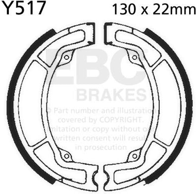 EBC-Brakes Plain Motorcycle Replacement Brake Shoes to fit Rear Left