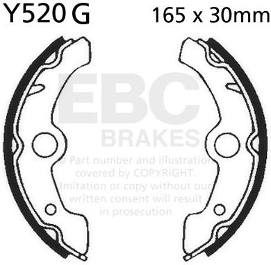 EBC-Brakes Motorcycle Grooved Replacement Brake Shoes to fit Front Left