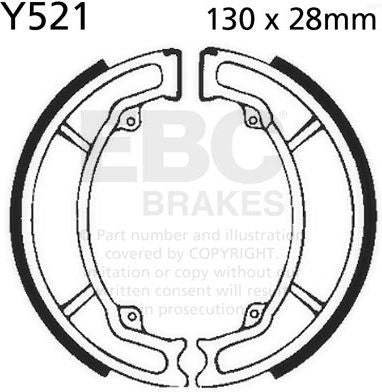 EBC-Brakes Plain Motorcycle Replacement Brake Shoes to fit Front Left