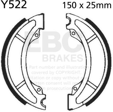EBC-Brakes Plain Motorcycle Replacement Brake Shoes to fit Front Left