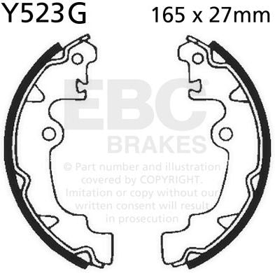 EBC-Brakes Motorcycle Grooved Replacement Brake Shoes to fit Rear Left