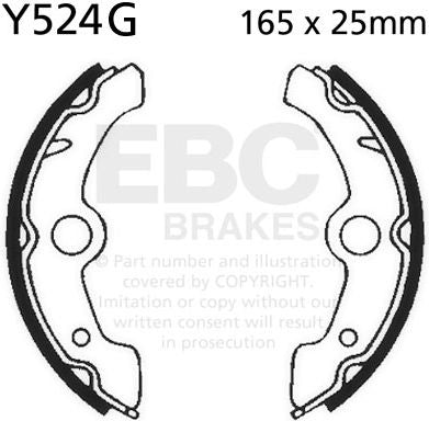 EBC-Brakes Motorcycle Grooved Replacement Brake Shoes to fit Front Left