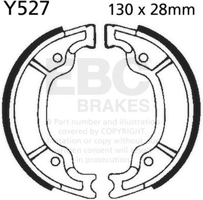 EBC-Brakes Plain Motorcycle Replacement Brake Shoes to fit Front Left