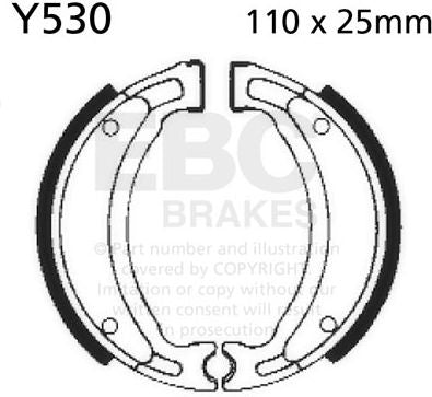 EBC-Brakes Plain Motorcycle Replacement Brake Shoes to fit Rear Left