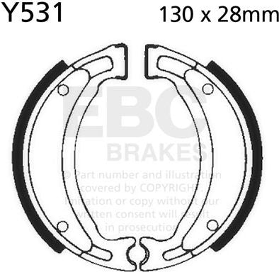EBC-Brakes Plain Motorcycle Replacement Brake Shoes to fit Rear Left