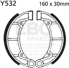EBC-Brakes Plain Motorcycle Replacement Brake Shoes to fit Rear Left