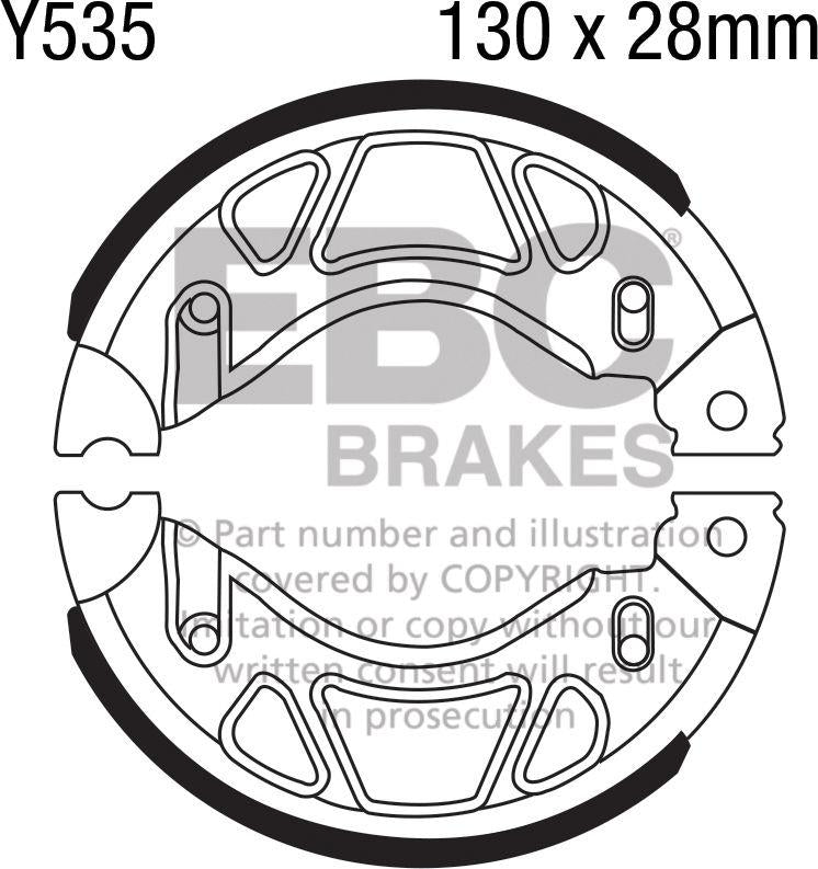 EBC-Brakes Plain Motorcycle Replacement Brake Shoes to fit Rear Right