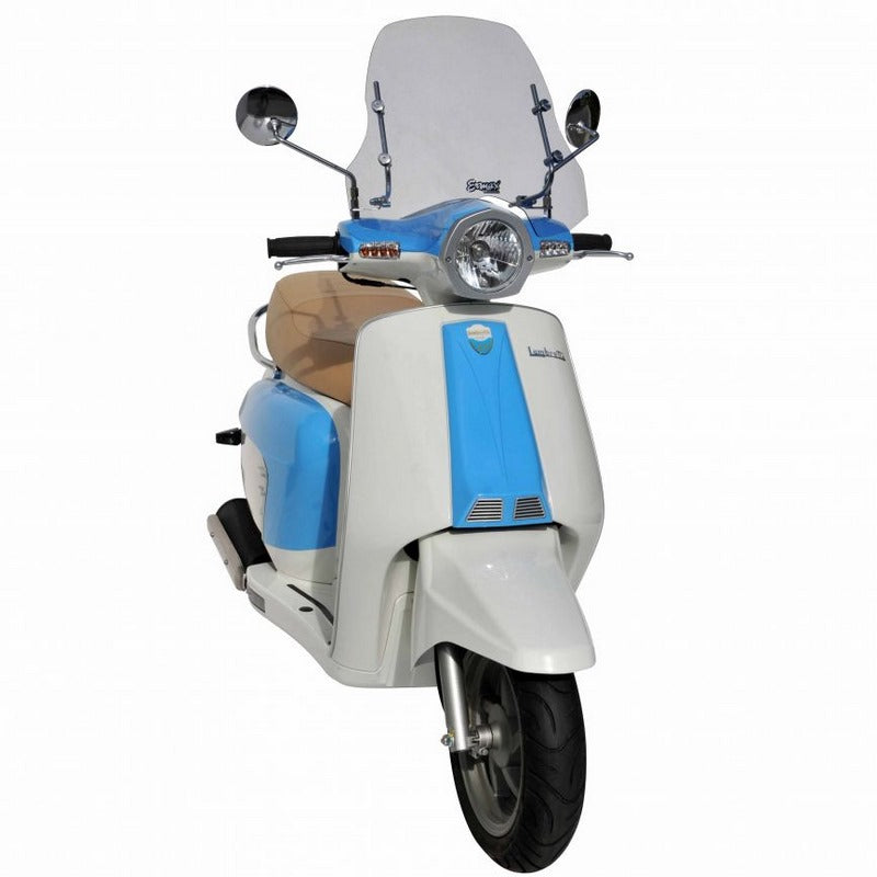 ERMAX Scooter Windshield Ermax High Protection 42Cm For Lambretta Ln 125 2012/2014 + Chromed Fittings Clear | 015201002