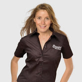 Ermax shirt ermax lady short sleeves black embroidered grey cut \M\" U \"L\" " | 650518054