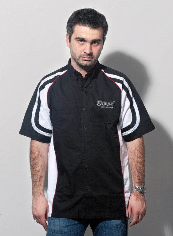 Ermax ermax man shirt brodée short sleeves noir/blanc/rouge | 650518055