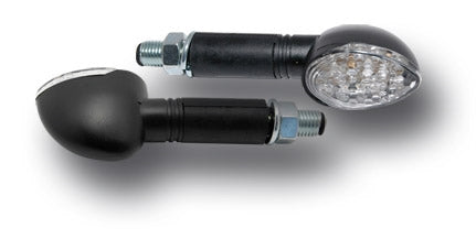 Ermax # 17 blinker white oval micro indicators with led E11 black | 9105NO017